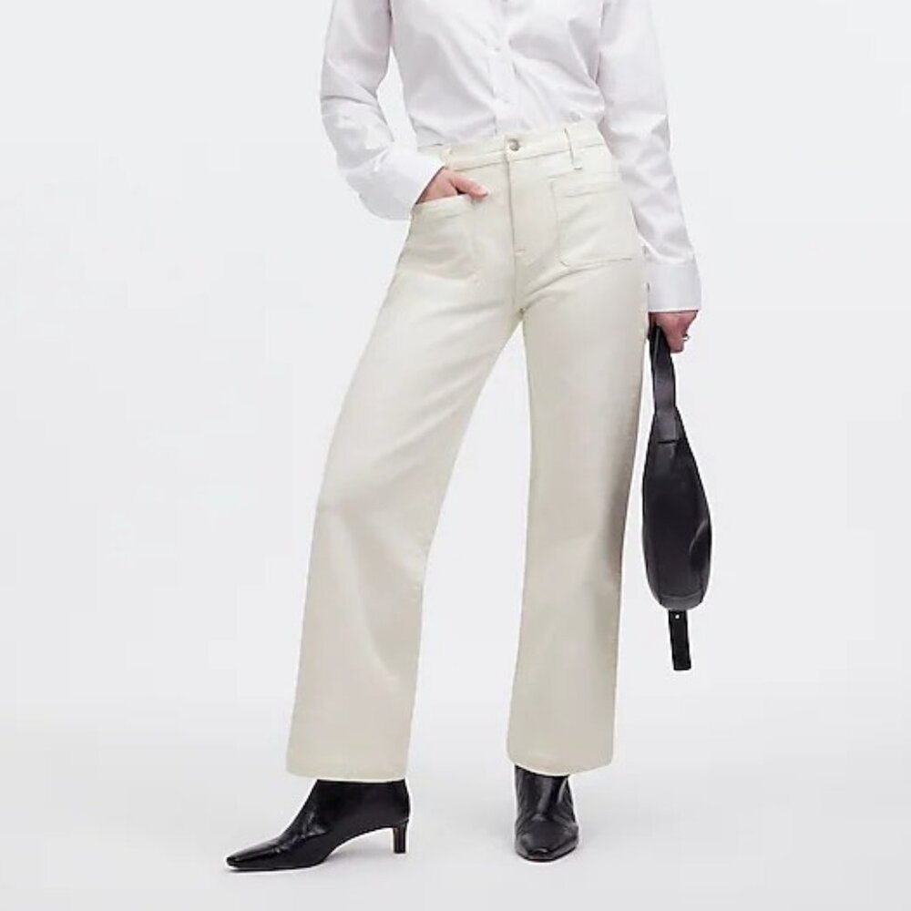 Madewell The Petite Emmett Wide-Leg Full Length Jean: Patch Pocket Edition